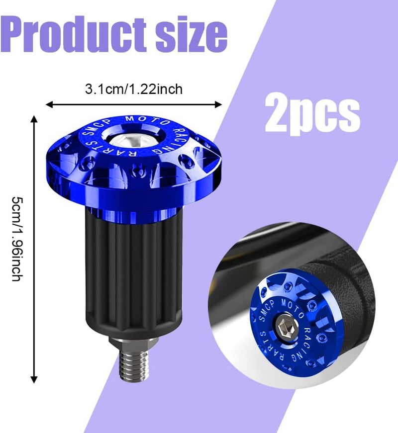 Lecctso 2PCS Universal Motorcycle Bar End Plug, Aluminum Alloy Handlebar Grip End Caps, 7/8" 22mm Moto Grips Ends Replacement for Kawasaki, Suzuki, Yamaha, Ducati - Image 2